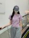 ເສື້ອຍືດແຂນສັ້ນ ຄໍສັ້ນ ເສື້ອທີເຊີດຜູ້ຍິງ ບ່າຂວາເທິງ
