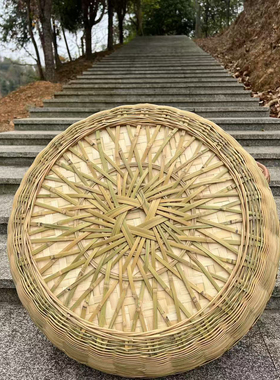 手工竹制圆形中药泛丸晾晒匾