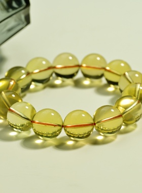 巴西柠檬黄水晶手链纯晶体黄水晶