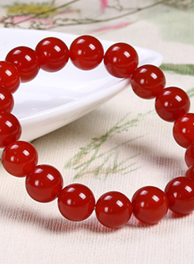 5a天然红玛瑙手链男女记节日礼物