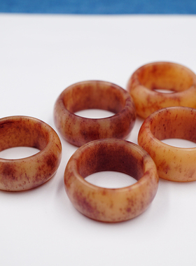 精选天然紫血料骆驼骨戒指男女文玩指环扳指驼骨戒子动物骨头饰品