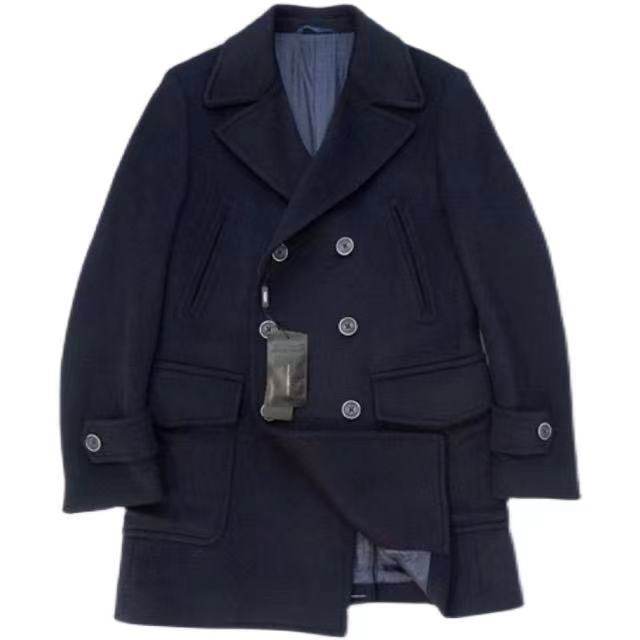 秋冬加厚羊毛大衣男士双排休闲海军短款pea coat重磅毛呢外套潮,淘宝优惠券,粉丝福利购,淘宝优惠卷