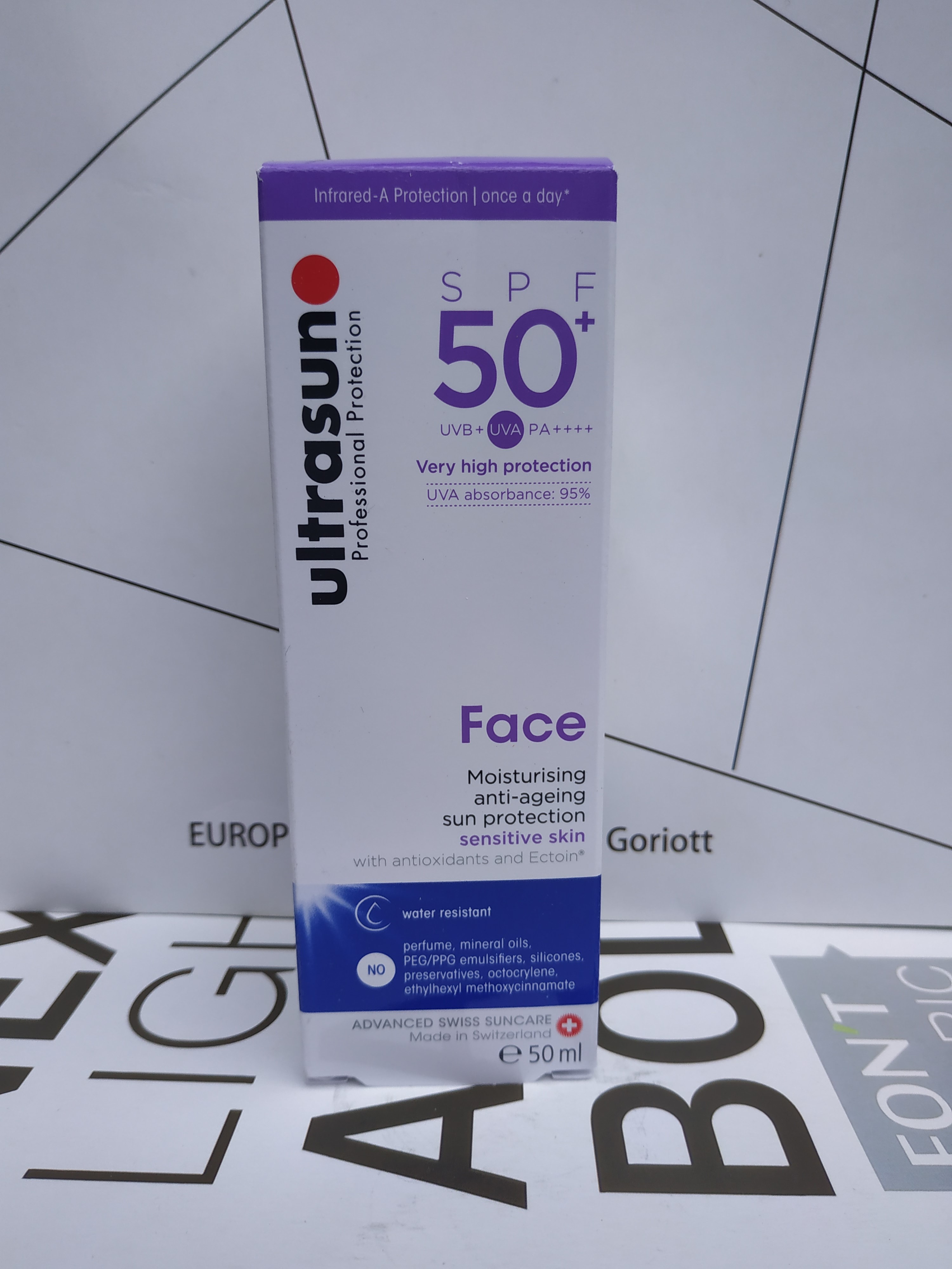 瑞士优佳防晒霜 Ultrasun面部抗光老防晒乳SPF50/50ML小紫瓶 - 图1