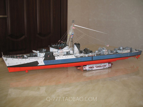 777 Paper Model 1 0 1 144 World War Ii British O Class Hms Onslow Destroyer