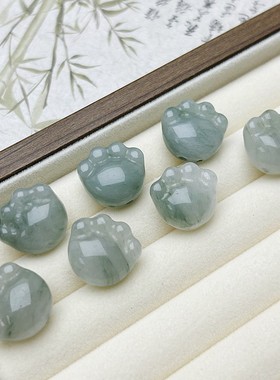 天然天山翠猫爪小配饰手工DIY搭配手串手链玉石吊坠挂件批发