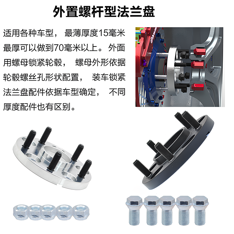 轮毂改装7075锻造法兰盘孔距转换接头变位器变距偏距垫片-图1