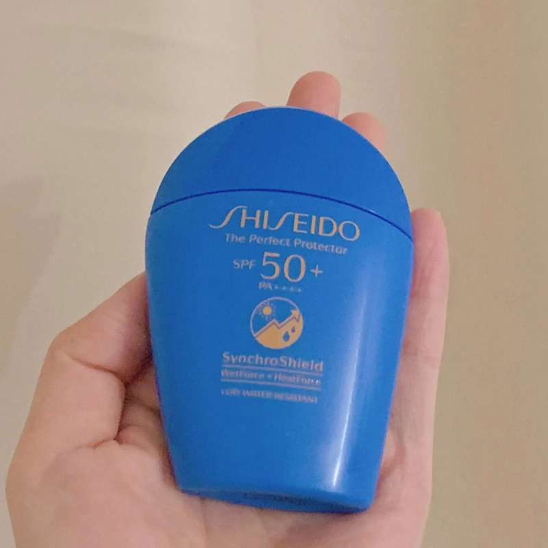 新版Shiseido/资生堂蓝胖子面部隔离乳清爽防晒霜50ml滋润150ml-图1