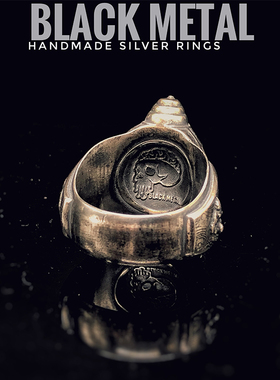 黑金小金人天狗925纯银戒指礼品