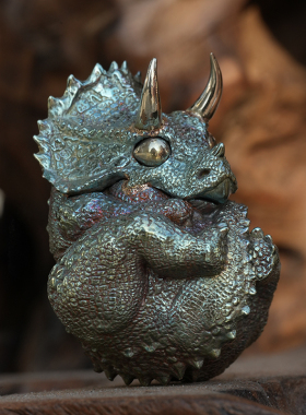 白昼工坊三角龙青铜恐龙手办摆件
