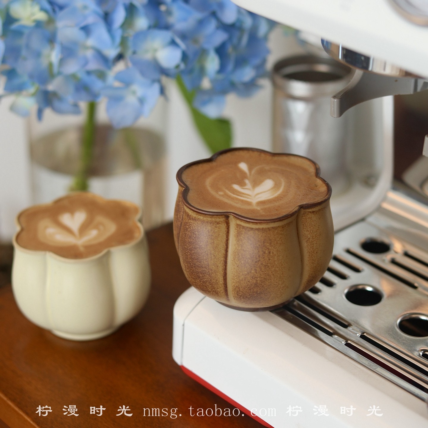 小众窑变釉复古粗陶花口造型手握杯咖啡拉花杯拿铁杯主人杯茶水杯,淘宝优惠券,粉丝福利购,淘宝优惠卷