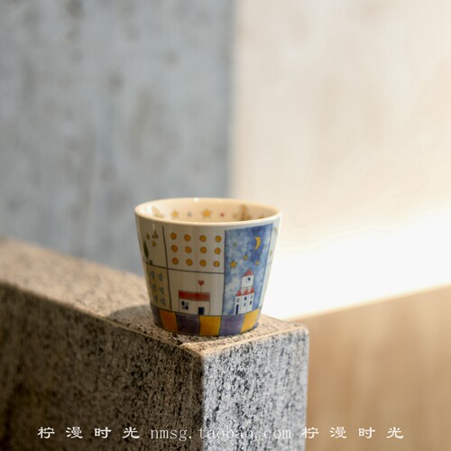 复古感高颜值釉中彩设计师哑光可爱马戏团陶瓷大容量马克杯礼物 - 图1