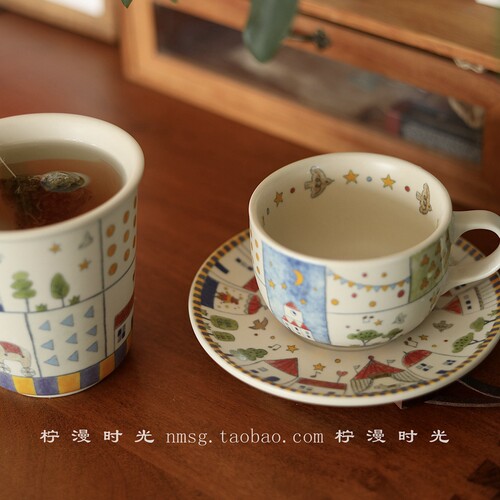 复古感高颜值釉中彩设计师哑光可爱马戏团陶瓷大容量马克杯礼物 - 图2