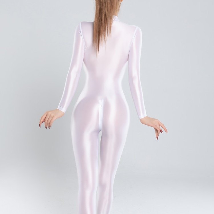 新款塑身连体衣女透视油光油亮圆光丝滑长袖连脚弹双头拉链连身衣,淘宝优惠券,粉丝福利购,淘宝优惠卷