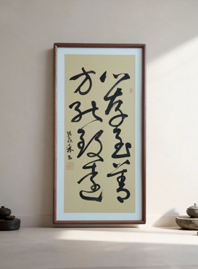 手写书法功不唐捐玉汝于成定制客厅玄关禅意字画茶室书房挂画