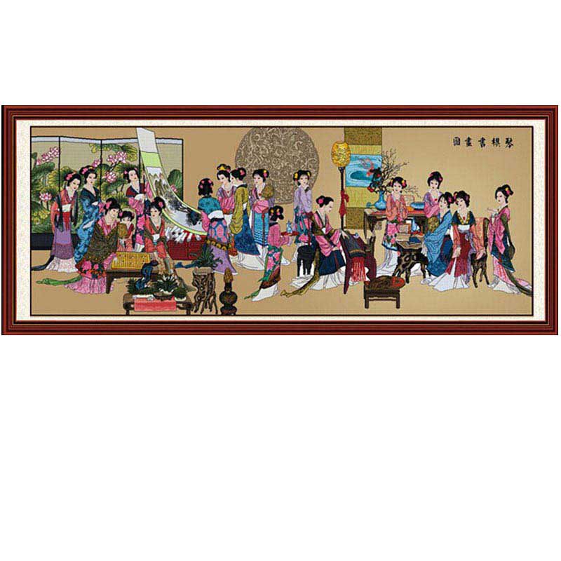 蒙娜丽莎十字绣十二金钗琴棋书画十八美女人物红楼群芳图2026新款