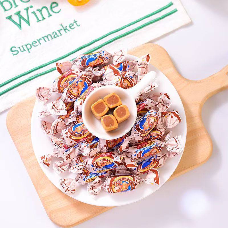 俄罗斯进口奶糖花生牛奶味太妃糖怀旧老式奶糖零食可可味奶糖,淘宝优惠券,粉丝福利购,淘宝优惠卷