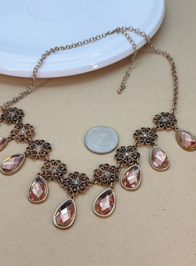 孤品欧美老货出口复古中古Vintage皇冠流苏项链默认微瑕