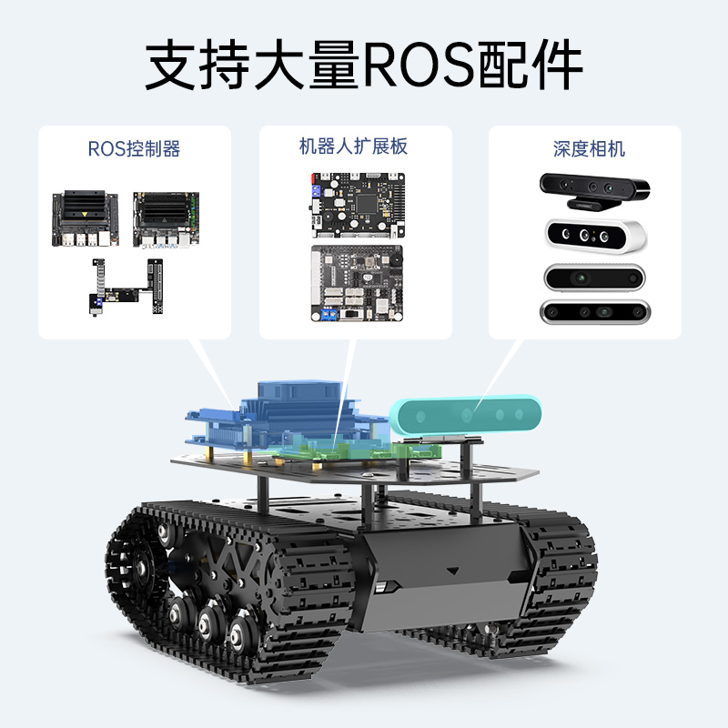 履带车底盘 悬挂式强减震全金属坦克机器人编码电机 智能小车底盘 - 图2