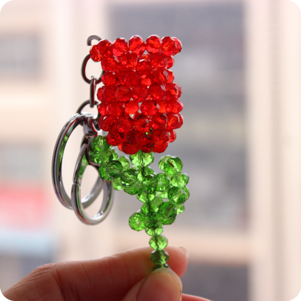 手工DIY水晶串珠  情人节礼物 4MM玫瑰花 6MM玫瑰花 成品