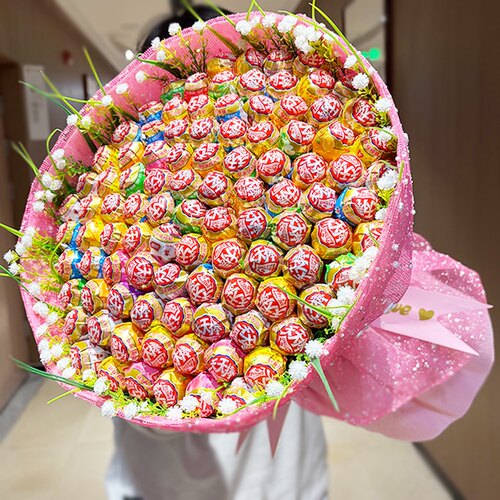 99颗雅客天天棒棒棒糖花束送女友生日创意礼物网红糖果花束情人节 - 图1