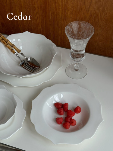 清仓！！！ cedar素色高级感餐盘碗甜点碟整套餐具 - 图3