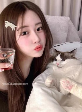 日系甜美可爱猫咪侧边夹刘海夹气质百搭萌趣发夹鸭嘴夹头饰