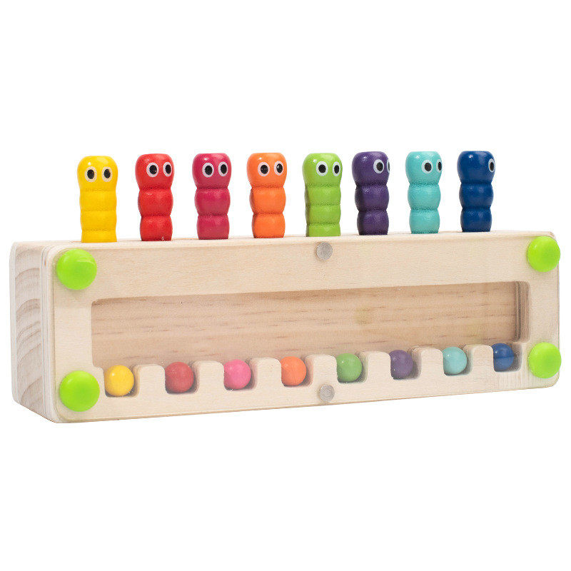 木质积木玩具儿童启蒙圆柱体插棍毛毛虫木棍猜猜乐感官幼儿园互动,淘宝优惠券,粉丝福利购,淘宝优惠卷