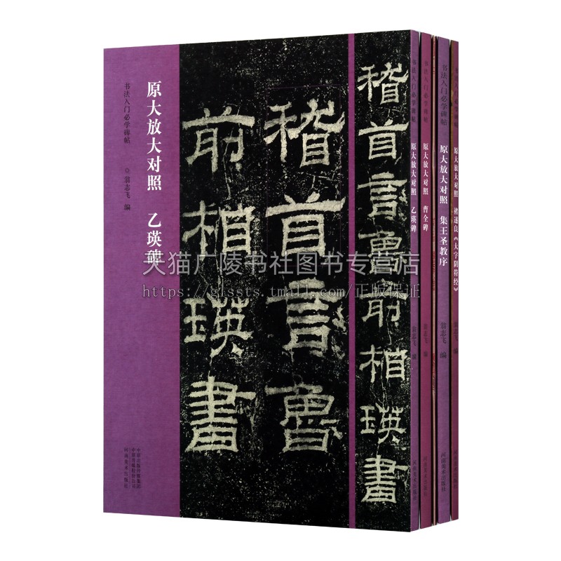 原大放大对照书法入门碑帖(全5册)翁志飞王立奎 褚遂良大字阴符经乙瑛碑集王圣教序王羲之兰亭序曹全碑字帖临摹鉴赏范本书籍