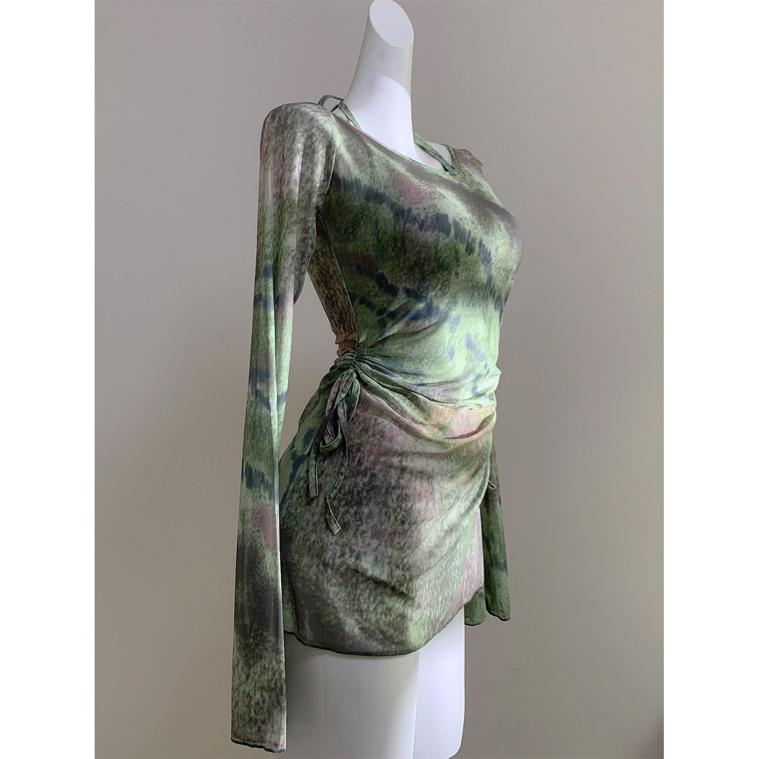 【晨曦雾染】复古晕染防晒罩衫长袖遮肉显瘦三件套泳衣女分体新款,淘宝优惠券,粉丝福利购,淘宝优惠卷