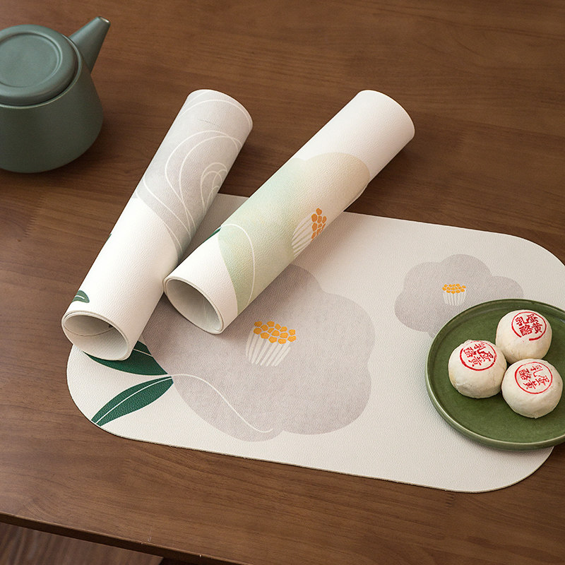 赞屋| 新中式皮革餐垫防水防油免洗碗垫餐桌垫早餐隔热垫茶几杯垫,淘宝优惠券,粉丝福利购,淘宝优惠卷