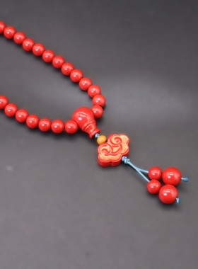 高含量多圈朱砂手串108颗佛珠