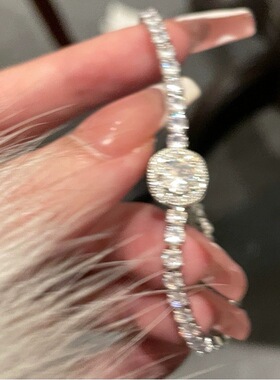 银光闪闪~满钻设计小众高级感手链2024年新款女生轻奢ins风手环