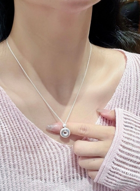 足银999纯银古法平安扣项链女