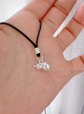 足银999纯银光面葫芦项链女