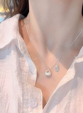 足银999纯银千万两福字项链女