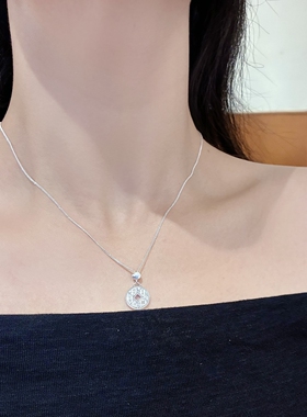 足银999碎冰冰吉言钱币项链女