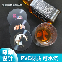 PVC Cup Mat Retro Record Styling Cup Mat Professional Customized Heat Insulation Cup Mat