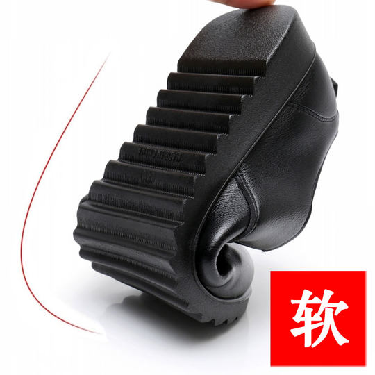 女士久站不累工作鞋女黑色皮鞋平底防滑单鞋软底舒适上班妈妈鞋