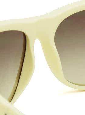 意大利D牌女士象牙色长方形太阳眼镜 渐变色镜片墨镜