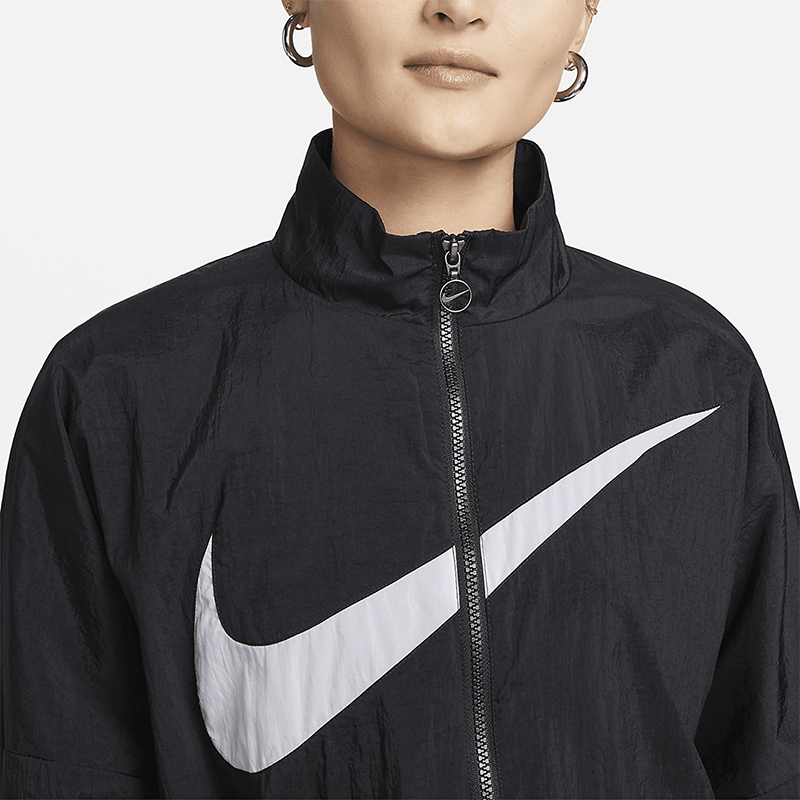 正品Nike/耐克女子经典简约梭织休闲透气运动夹克外套DX5865-010 - 图1