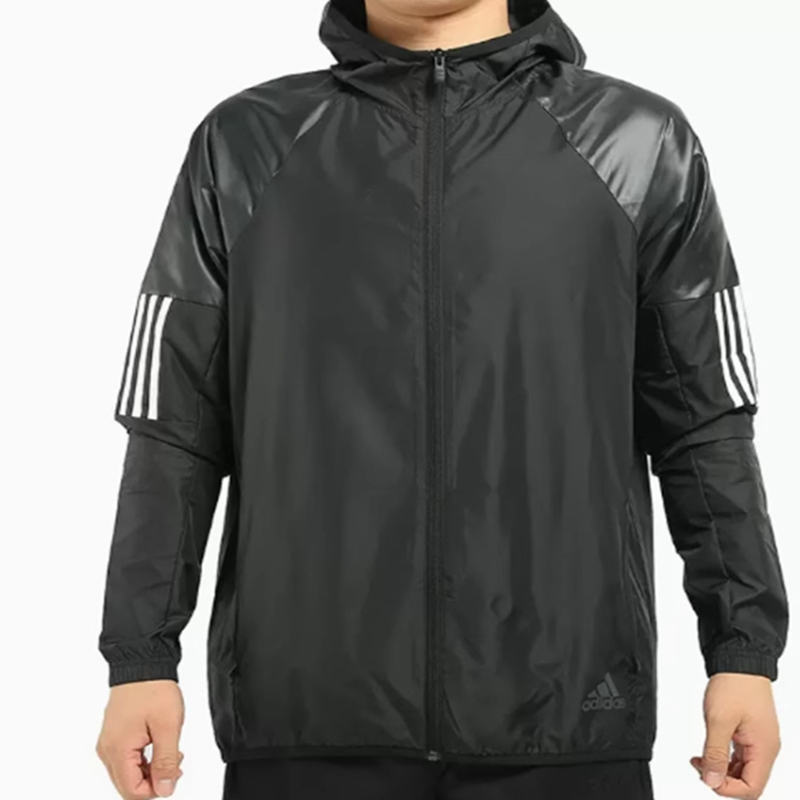 正品Adidas/阿迪达斯男子简约百搭运动服连帽休闲夹克外套DU1961 - 图1