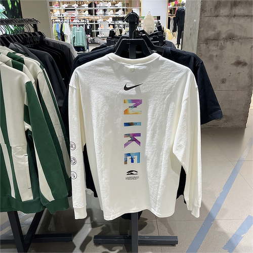 正品Nike/耐克春新款男子经典上衣运动休闲圆领长袖T恤HF6173-133-图0