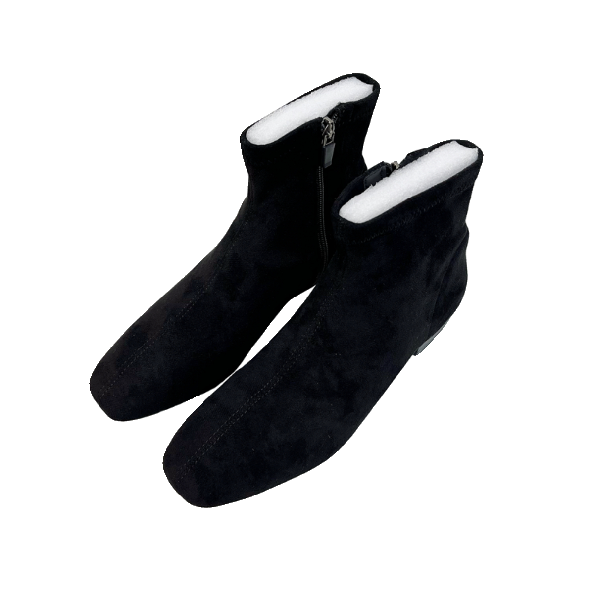 韩国源单~售价12.8W韩元~弹力瘦瘦靴粗跟方头简约秋冬加绒短靴女 - 图3