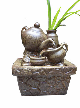 喷泉盆景加湿器中式风客厅桌面