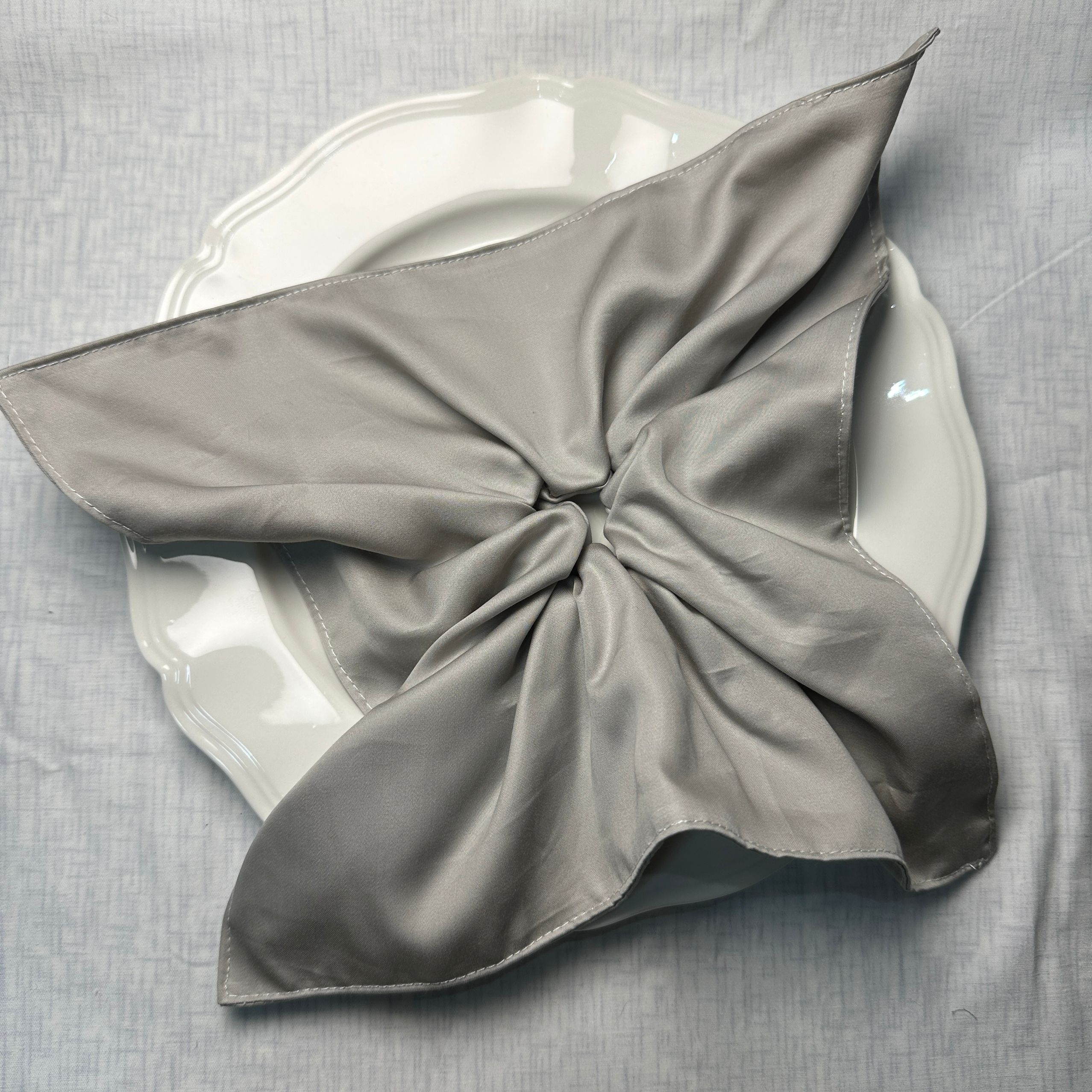 柔软天丝手工发圈方巾原创春夏新款高级感小众设计发绳米杏色简约 - 图2