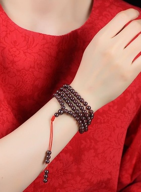 保真天然辰砂打磨原矿湘西特级朱砂原石手串女本命年男士手链