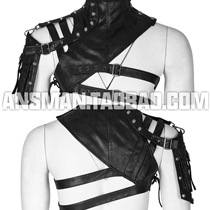 Nightclub Bar armor Cortex Half Shoulders Personality Steam Punk Leather Armor men and women can wear GOGO to play out