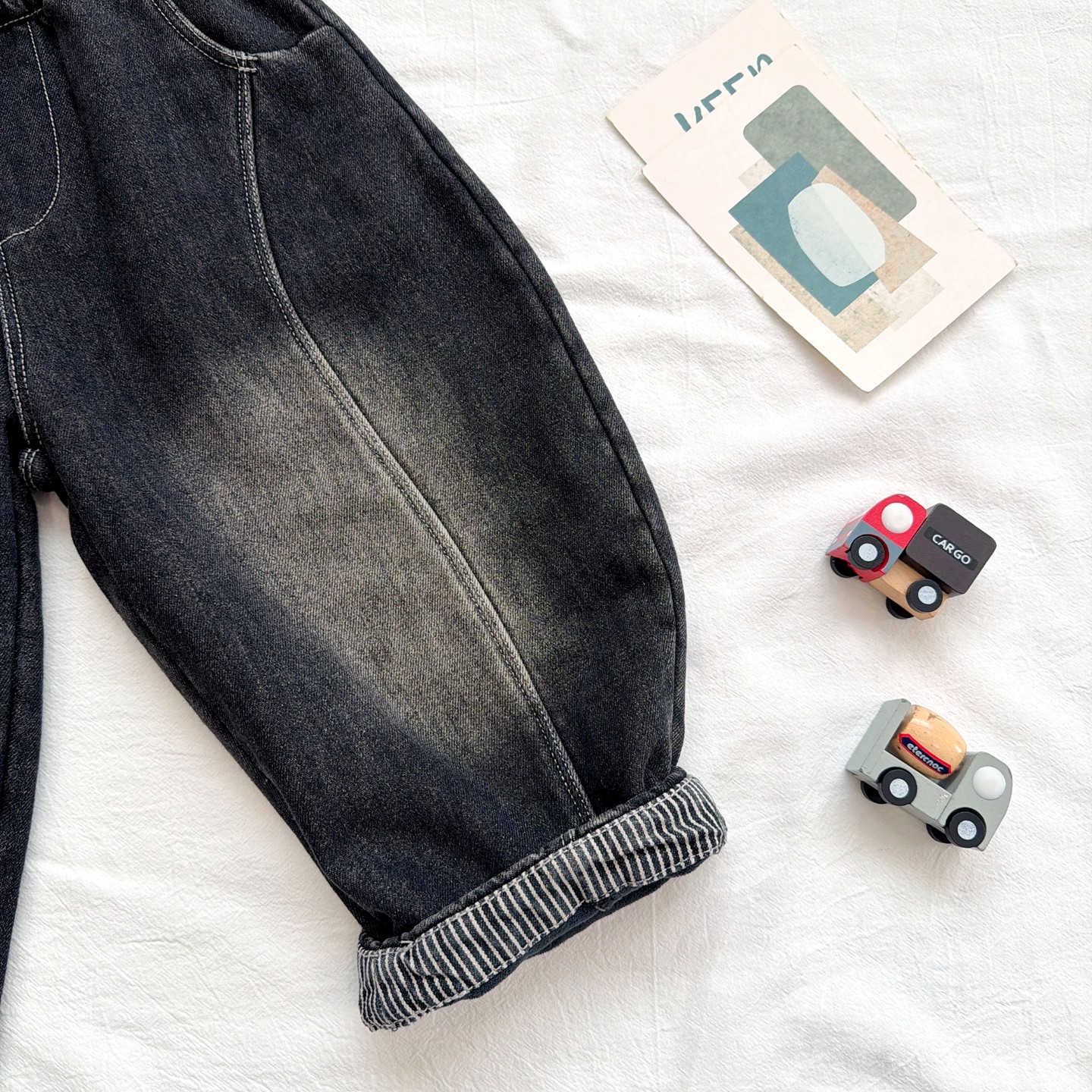 洋气百搭~男童加绒牛仔裤老爹裤2025冬季中小童宝宝一体绒休闲裤,淘宝优惠券,粉丝福利购,淘宝优惠卷