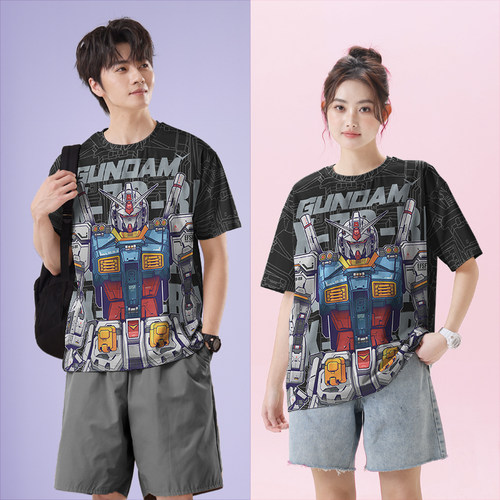 机动战士元祖高达联邦白色恶魔速干T恤男女动漫衣服潮0015设 无界 - 图0