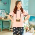 Đồ ngủ tuyết cartoon cotton mới hoạt hình dễ thương nữ mùa hè cotton ngắn tay quần ngắn hai mảnh ngọt ngào phục vụ nhà - Giống cái